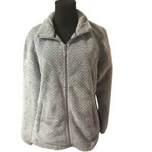 Free Country faux fur light blue zip jacket size L